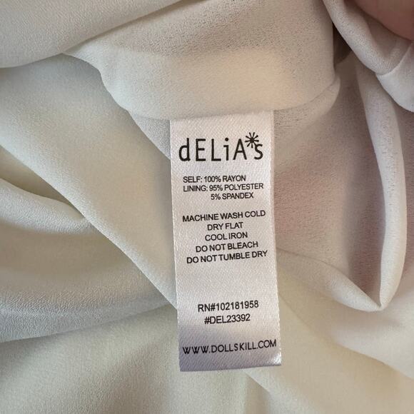 Y2K Delias Dolls Kill Babydoll Mini Dress Womens M White Croquette Milkmaid NWT - Picture 6 of 9